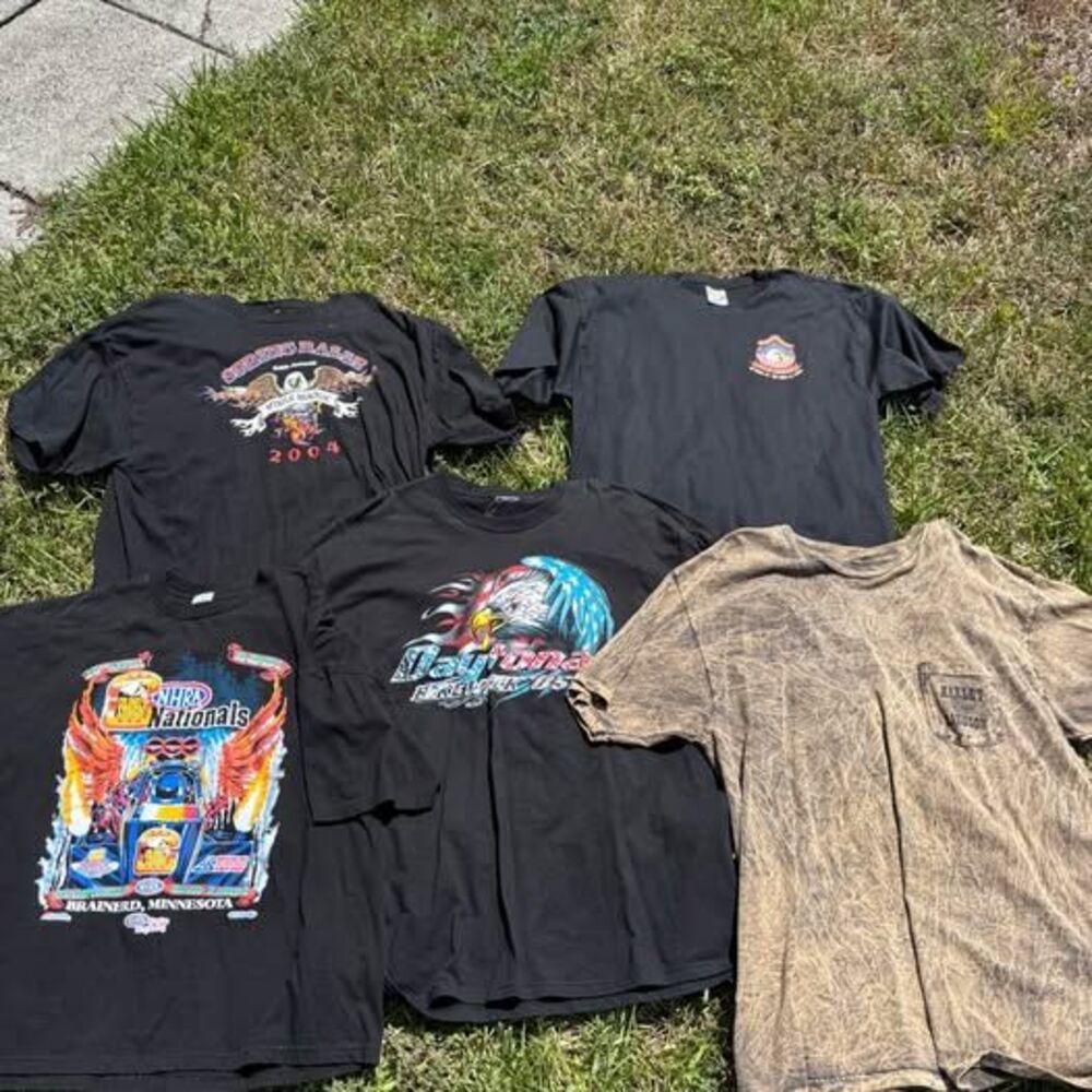 Vintage Harley Davidson Motorcycle T Shirt Bundle Lot 5 XL 2XL Daytona Myrtle